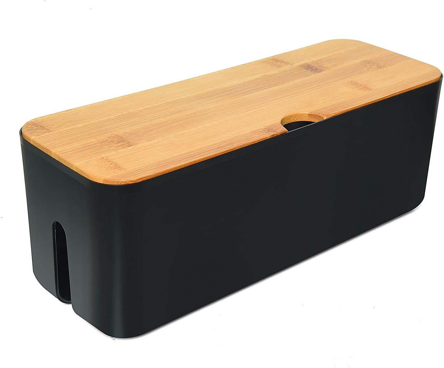 Rocinha Small Cable Management Box to Hide Cords, Desk Cord Organizer to Storage Wires Behind TVs, Computers, Cable Organizer Box for Home Kitchen, Office(Black)