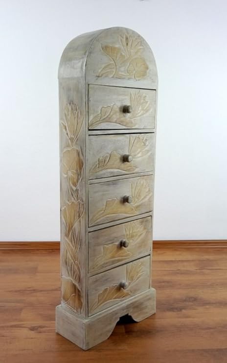 Livasia Handmade Chest Of Drawers From Bali With Flower Ornaments