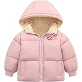 Srkrando Baby Girl Winter Fleece Coat Toddler Boy With Hood Puffer Jacket Down Outerwear