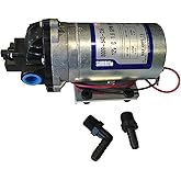 PENTAIR SHURFLO 8009-543-236 Auto-Demand 12V Spraying Diaphragm Pump, 1.8GPM, Viton Valves, Santoprene Diaphragm, 60PSI, 3/8" NPT-F Port, Single-Pack