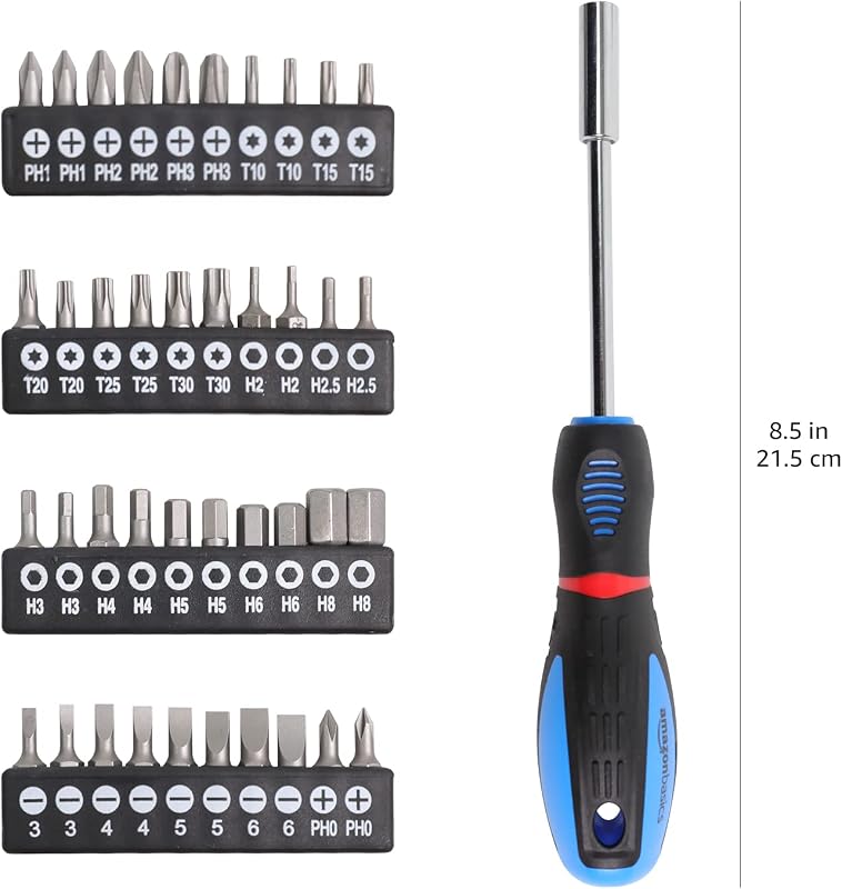Set di cacciaviti di precisione, a taglio, a croce, Torx, confezione da 58 pezzi, Nero