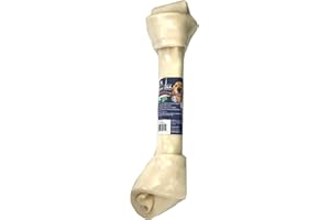 Pet Factory 100% Made in USA Beefhide 15-17" Knotted Bone Dog Chew Treat - Natural Flavor, 1 Count/1 Pack