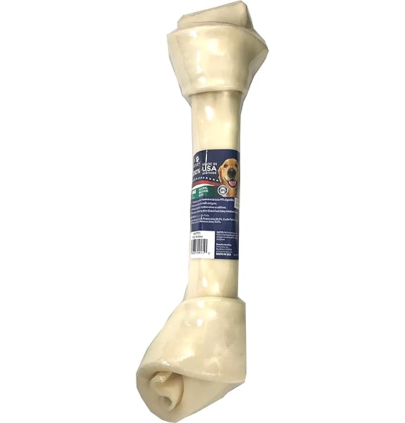 PET FACTORY 100% MADE IN USA BEEFHIDE 15-17″ KNOTTED BONE DOG CHEW TREAT – NATURAL FLAVOR, 1 COUNT/1 PACK