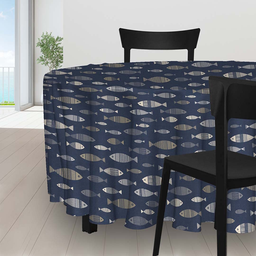 Soleil d'ocre Pads Nappe, Polyester, Multi-Colour, Diameter 180 cm