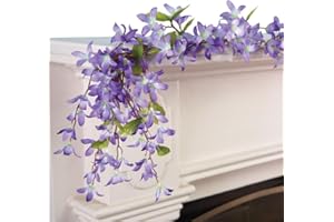 Collections Etc Spring Floral Forsythia Garland Lavender 72" x 6" x 4"