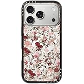 CASETiFY Compact iPhone 17 Pro Case [Slim and Sleek/Compatible with Magsafe / 4 ft. 2X Military Grade Drop Protection] - Vintage Flower Monday - Clear Black