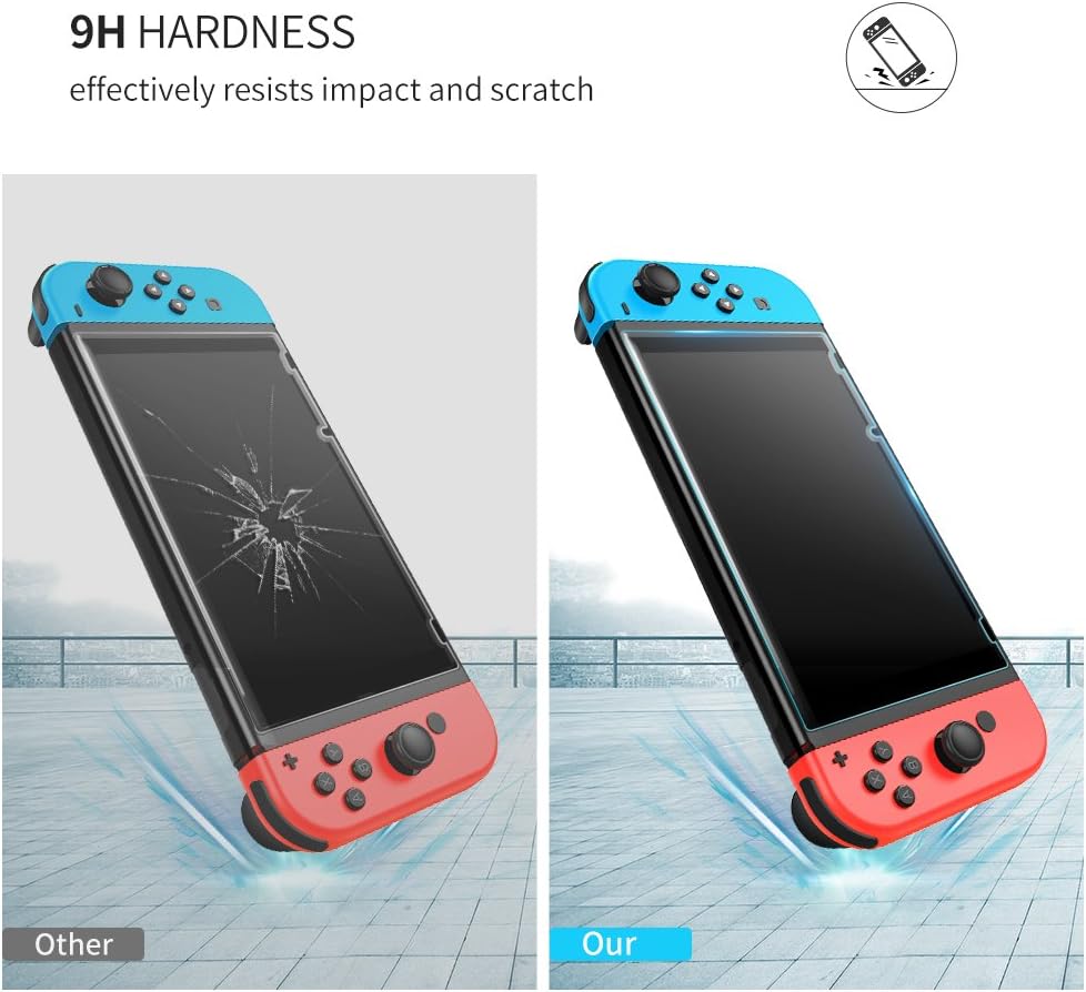 UGREEN Switch Screen Protector for Nintendo Switch Tempered Glass 2 Pack Screen Saver Protector Film with Transparent HD Clear Anti-Scratch: Electronics