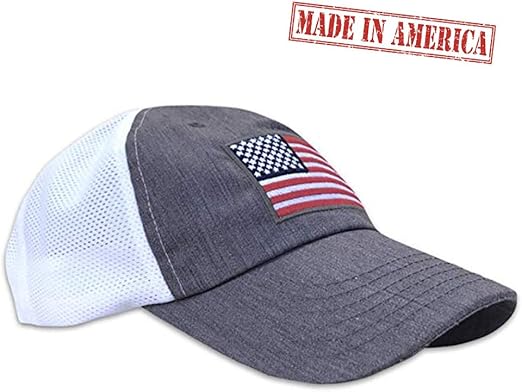 gray american flag hat