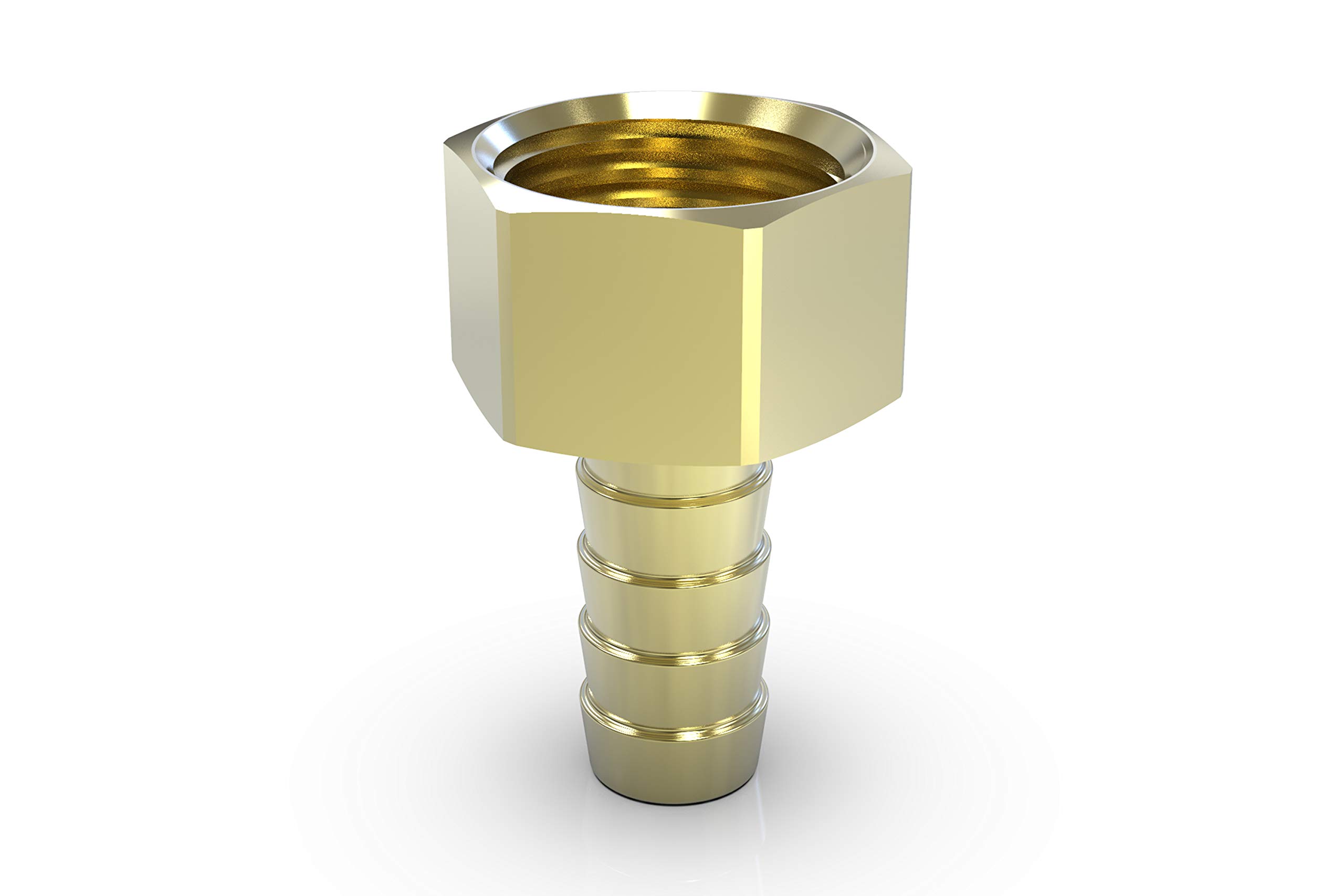 ABA Beul 10011.512.2 Hose Connector with Hexagonal Socket with Internal Thread, Brass, 3/8 x 6