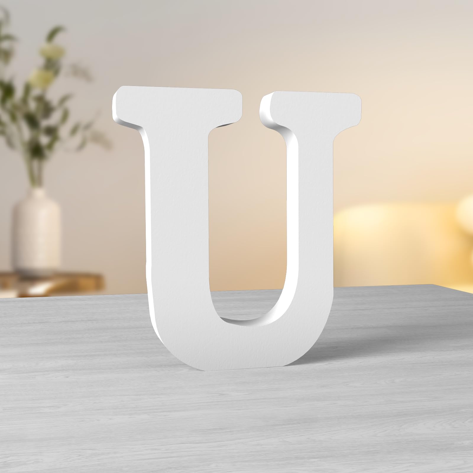 Aruatu 6 Inch White Wood Letters Unfinished Wood Letters for Wall Decor and Home Party Projects — image 1