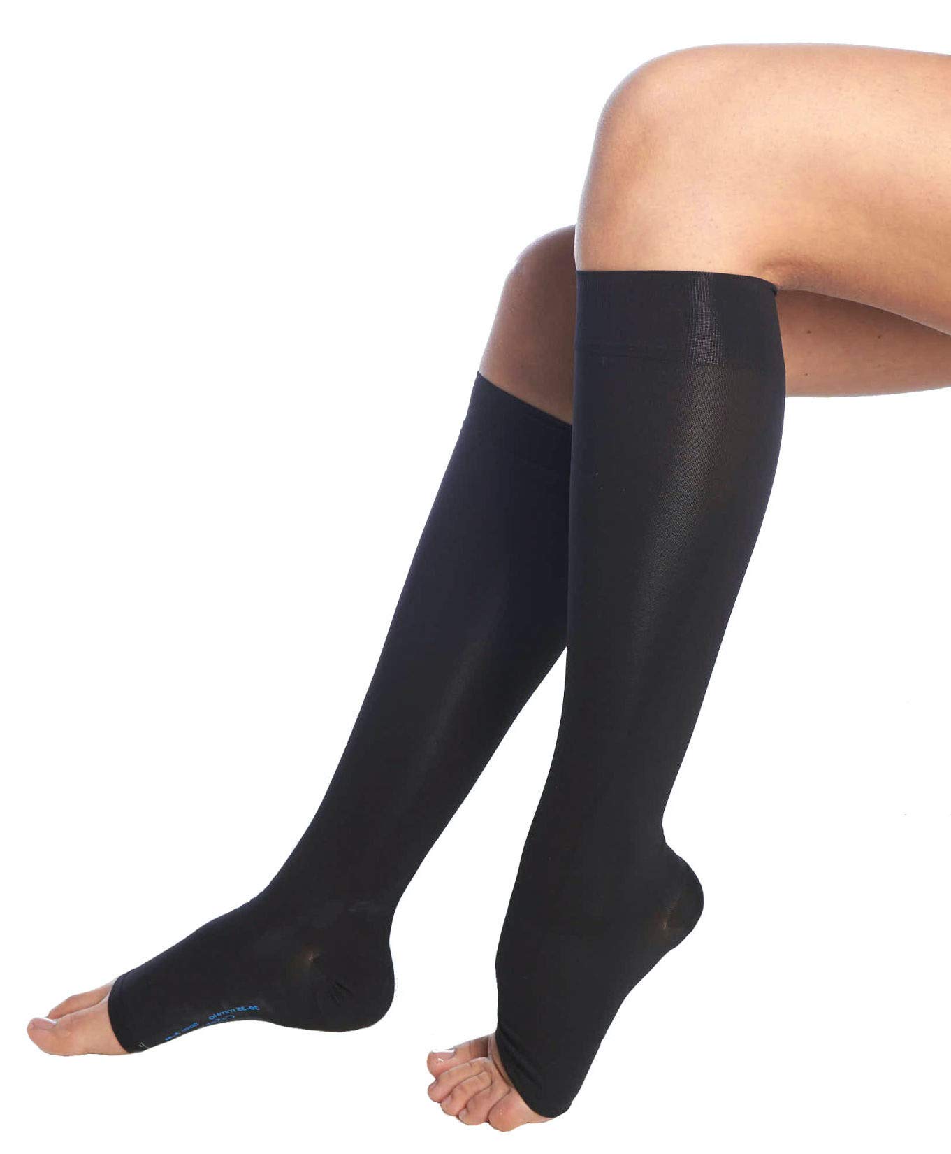 CzSalus 1st class sanitary knee-highs (K1) graduated compression 140 den, without toe (6, Black)