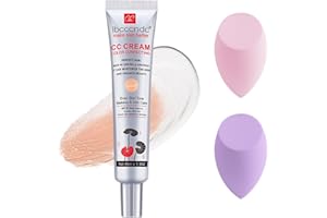 DEERELF Color Correcting CC Cream Foundation, Invisible Pores Concealer, Rich In Centella Asiatic, Moisturizing And Waterproof CC Cream With Spf 25(LIGHT)