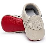 HONGTEYA Toddler Moccasins Boys Shoes - Soft Soles Girl Baby Shoes Fringe Buffalo Plaid Baby Moccasins