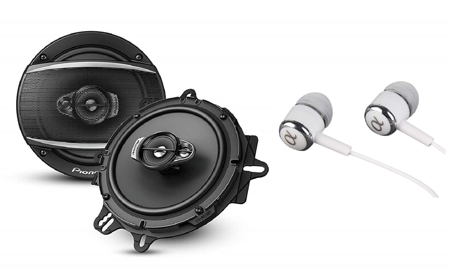 Pioneer A Series 6.5” 320 Watts Max 3-Way Car Speakers Pair with Fiber Cone  Midrange and 6-1/2” Multi-Fit Installation Adapters Included w/Free  ALPHASONIK ...