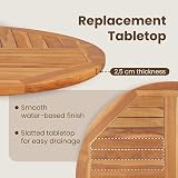vidaXL Solid Teak Wood Round Tabletop 2.5cm 90cm Weather Resistant Outdoor view 6