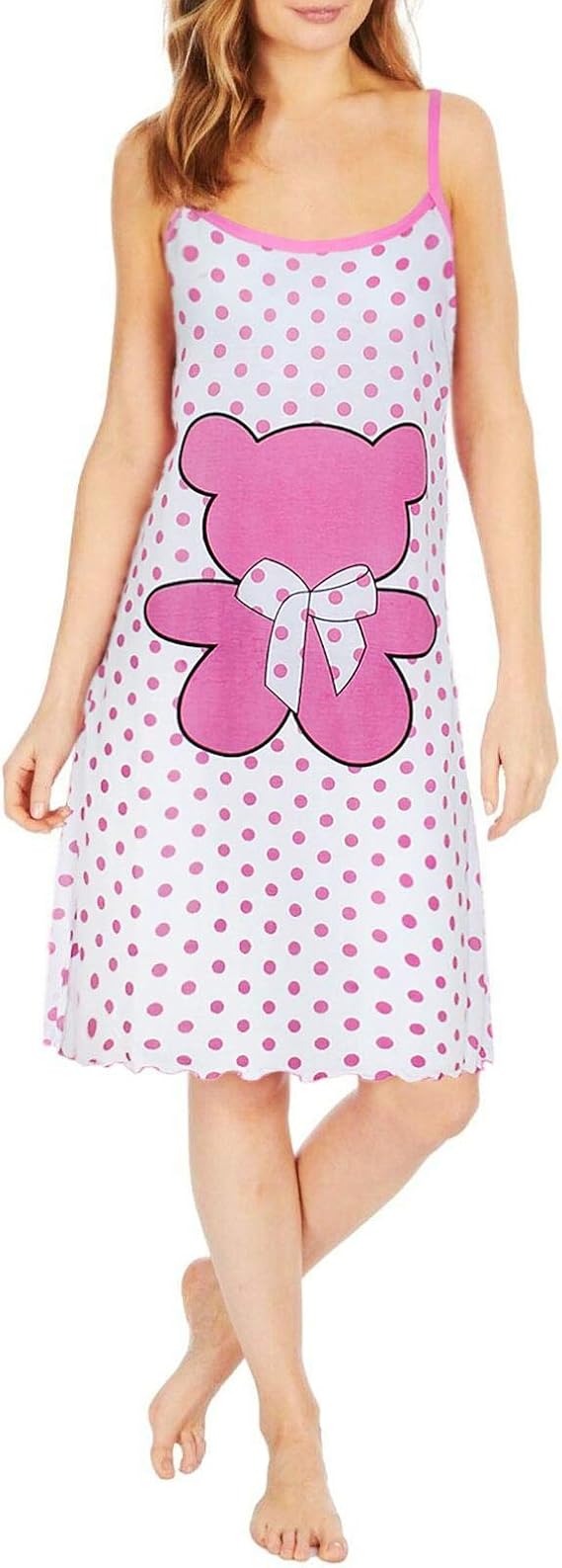 Women Nightie Sleeveless Teddy Bear Night Dress Sleepwear Ladies