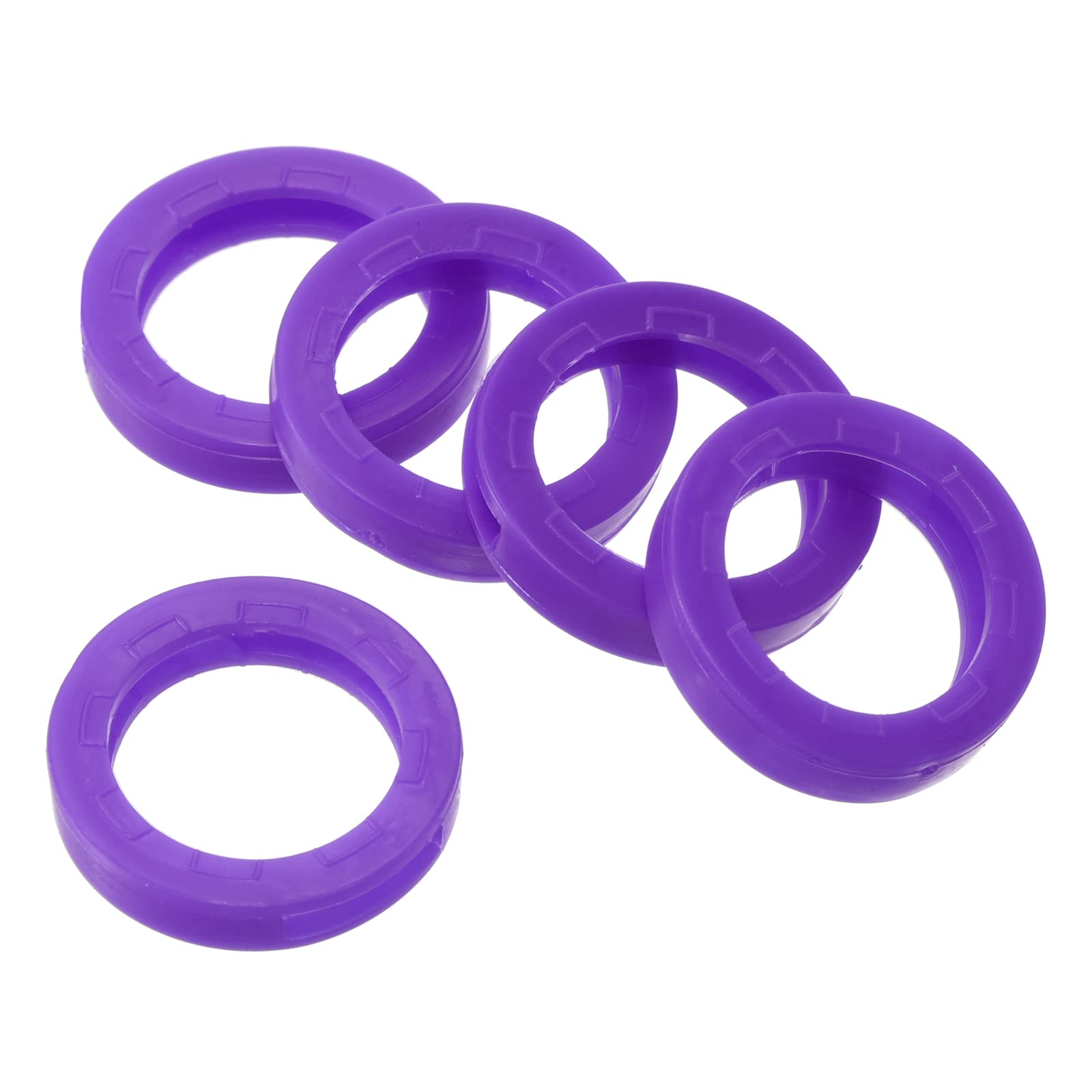 PATIKIL Key Caps Covers Rings, 15 Pack 0.9" Keys Identifiers Covers Coding Tags Marker Round Silicone Sleeve for Office House Apartment, Purple