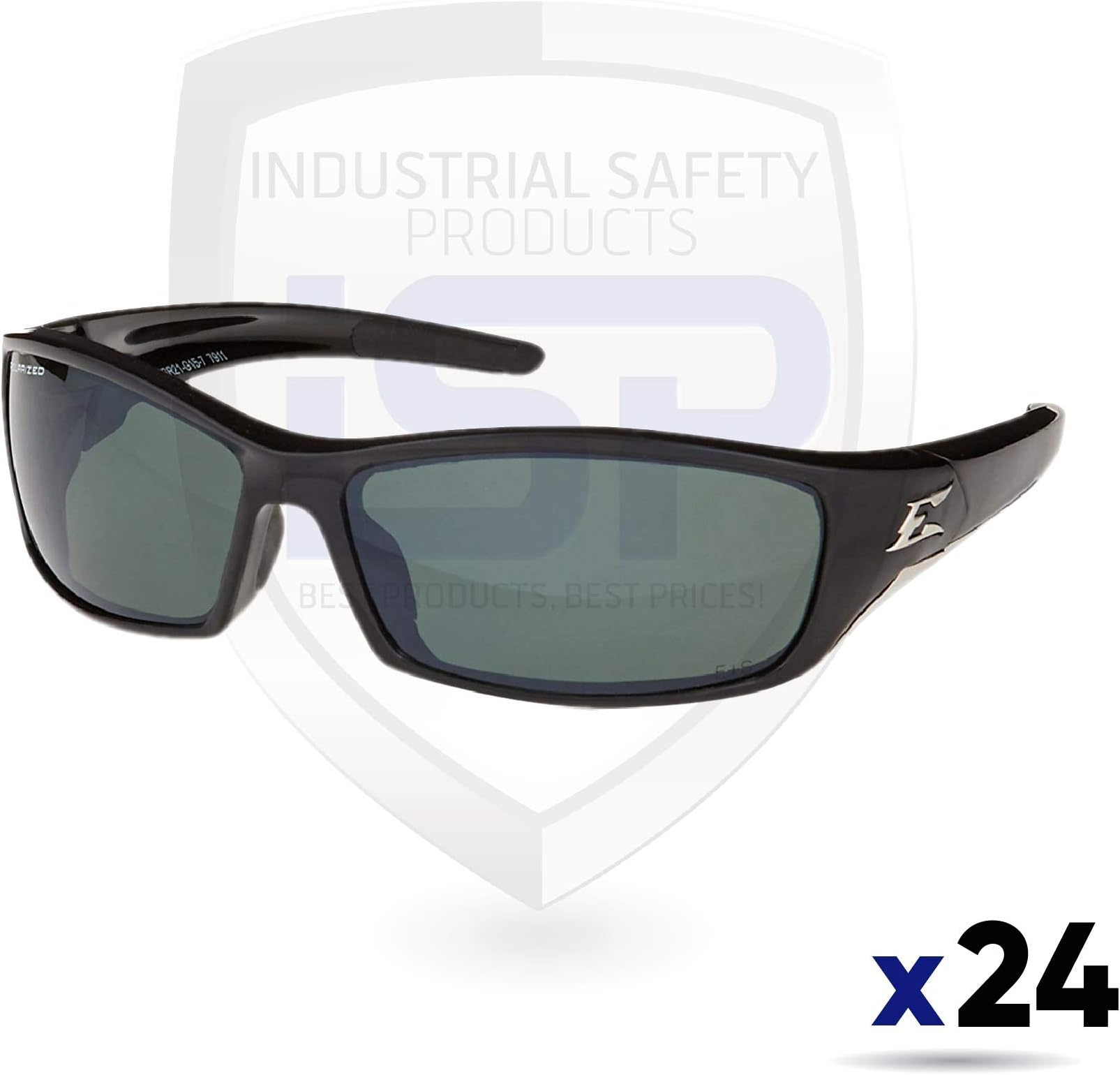 Edge Eyewear TSR21-G15-7 Reclus Safety Glasses, Black with Polarized G and 15 Silver Mirror Lens (24 pack)