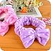 Cute Bowknot Headband Hairlace VANORIG Double-deck Soft Coral Fleece Headband Bowknot ,Pack of 1 (Purple White Dots)