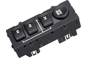 Vurkcy 4WD Wheel Drive Button, 4x4 Transfer Case Switch, Compatible with 2003-2007 Chevrolet Silverado, Chevy Suburban, Tahoe, Avalanche, GMC Yukon, Sierra, Replaces OE 15164520, 15136039