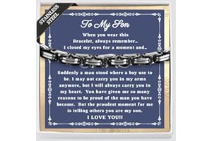 Printed Art Therapy To My Son Bracelet From Mom, Dad, Forever Linked Bracelet, Graduation Gift For Son, Adult Men Gift Ideas for Wedding, Birthday, Christmas, Father's Day