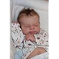 iCradle Lovely Real Look Reborn Baby Doll 19 inch 48 cm Full Body Vinyl Silicone Doll Girl Anatomically Correct Rooted Hair Realistic Sleeping Newborn Toy Gift for Ages 3+