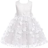 IBTOM CASTLE Toddlers Girls Flower Dress Sleeveless Tutu Dress Princess Birthday Party Round Neck Flower Girl Dress