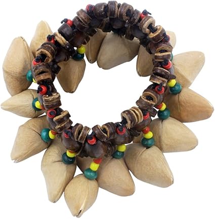 Amazon Ammoon 手作り ナッツシェルブレスレット ハンドベル アフリカンドラム ジャンベ用 パーカッションアクセサリー シェイカー 楽器