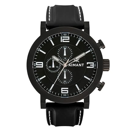 AIMANT Mens Maui Black with Black Silicone Strap GMU-140SI1-11