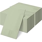 100Pcs Sage Green Disposable Paper Napkins,Decorative Dinner Cocktail Napkin Paper Hand Towels for Easter,Baby Shower,Wedding,Birthday,Party Decorations and Supplies,7.9x4.3 Inch