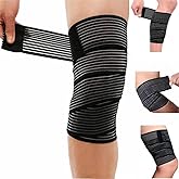 Eitonbu Adjustable Elastic Knee Wrap Compression Bandage Brace Support for Women and Man (1, XXX-Large)