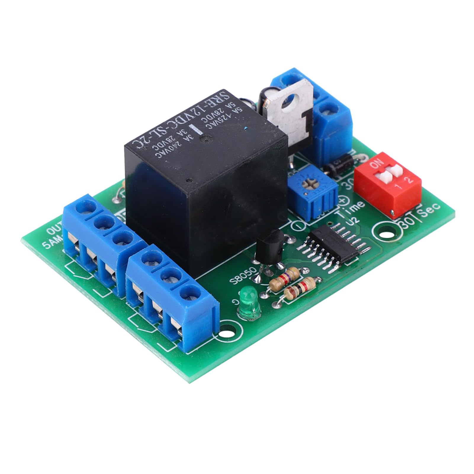 12V DC Time Relay Module, DPDT 2 Channel Timer Switch for Water Air Monitoring, 10-16V Delay Off
