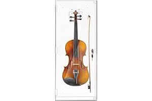 Silipull Acrylic Violin Display Case with Lock Key Magnetic Door Ukulele Fiddle Display Case Shadow Box with Hanger 29.5" x 12" x 4.75" Violin Cases for Musician Collection