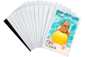 HIIMIEI Magnetic Photo Frames for Refrigerator 4x6 Inches,12 Pack, No Sratched Fridge Magnets Picture Frame Photo Sleeves Protected by Removable Film