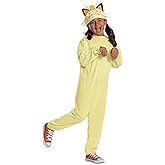 Deluxe Kid's Pokemon Meowth Costume with Headpiece | Boy's & Girl's Pokemon Cosplay Outfit Jumpsuit
