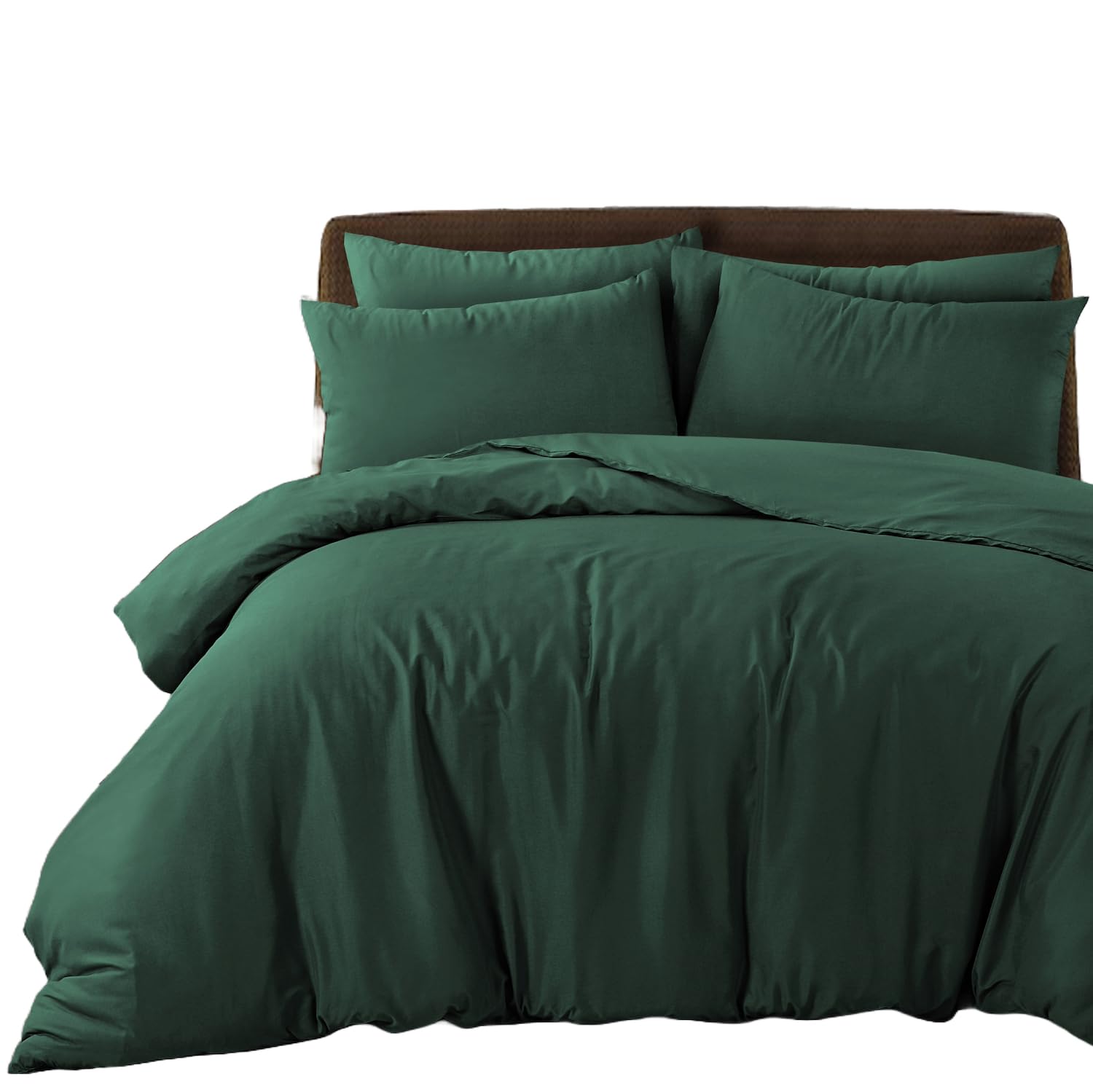 Bronwen Mathews Bottle Green Double Duvet Cover Set - Soft Microfibre Double Bed Quilt Cover with 2 Pillowcases, Easy Care Wrinkle Free Double Bedding Set of 3 Pcs (Bottle Green, Double Duvet Set) — image 1