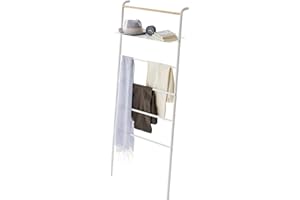YAMAZAKI home Tower Leaning Ladder With Shelf White