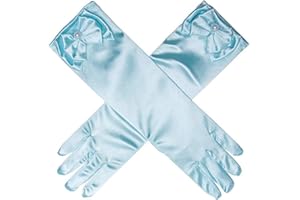 Aslana 11.5" Long Satin Gloves Bowknot for 4-9 yrs Girls Kids Flower Girls Princess Cosplay