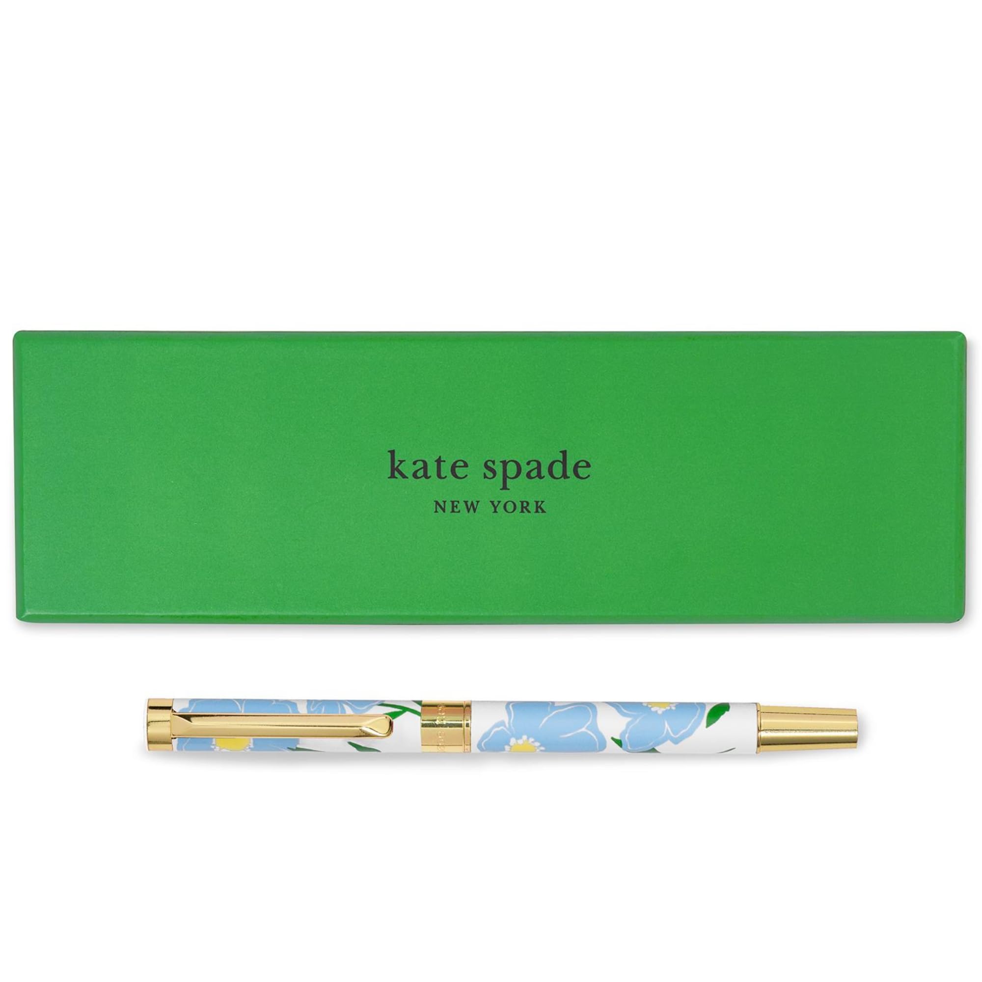 Kate Spade New York Black Ink Ballpoint Pen with Reusable Gift Box, Professional Office Pen for Women Accepts Standard Refills, Sunshine Floral