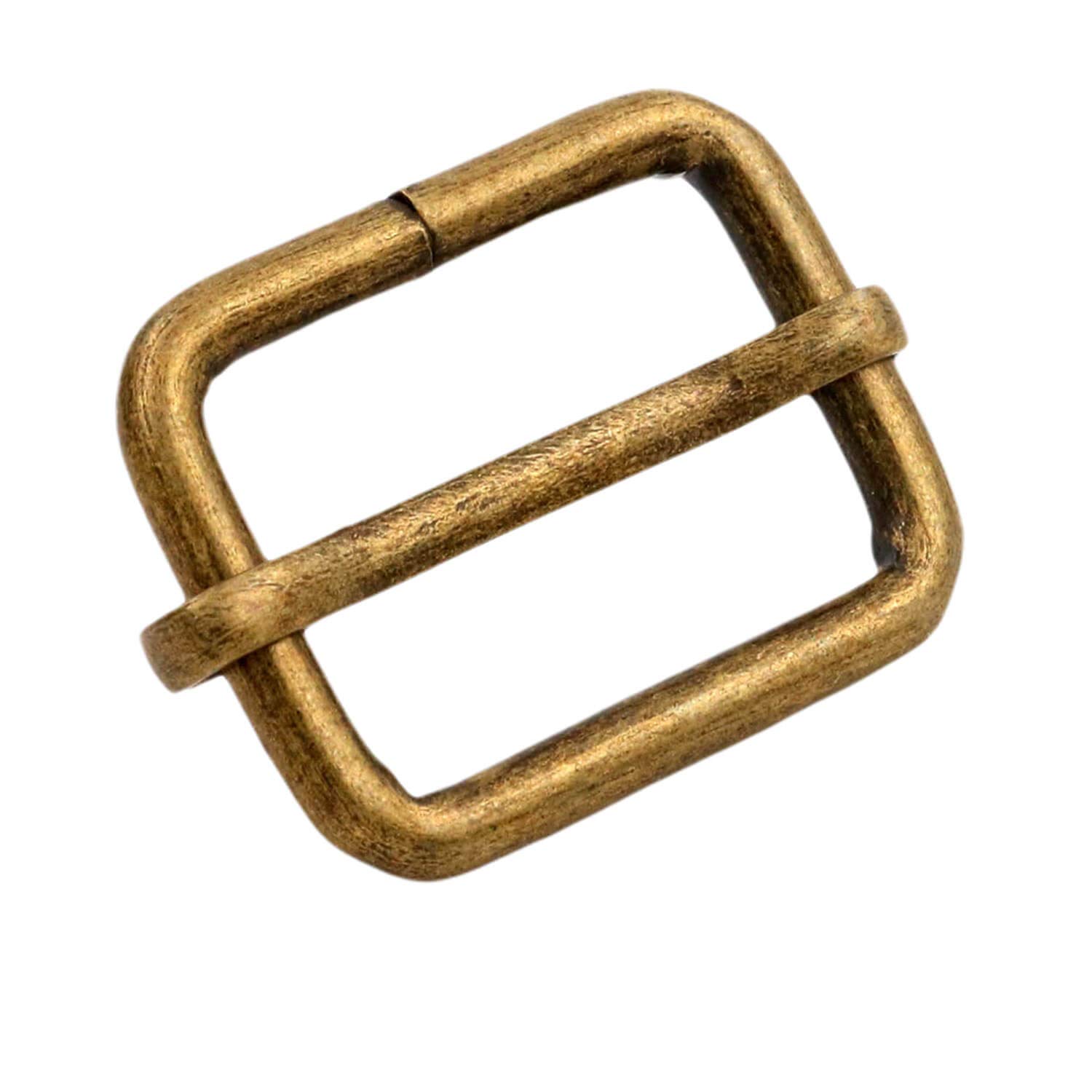 Wuuycoky Bronze 1.5" Inner Length Metal Sliding Bar Tri-Glides Wire-Formed Roller Pin Buckles Slider Pack of 10