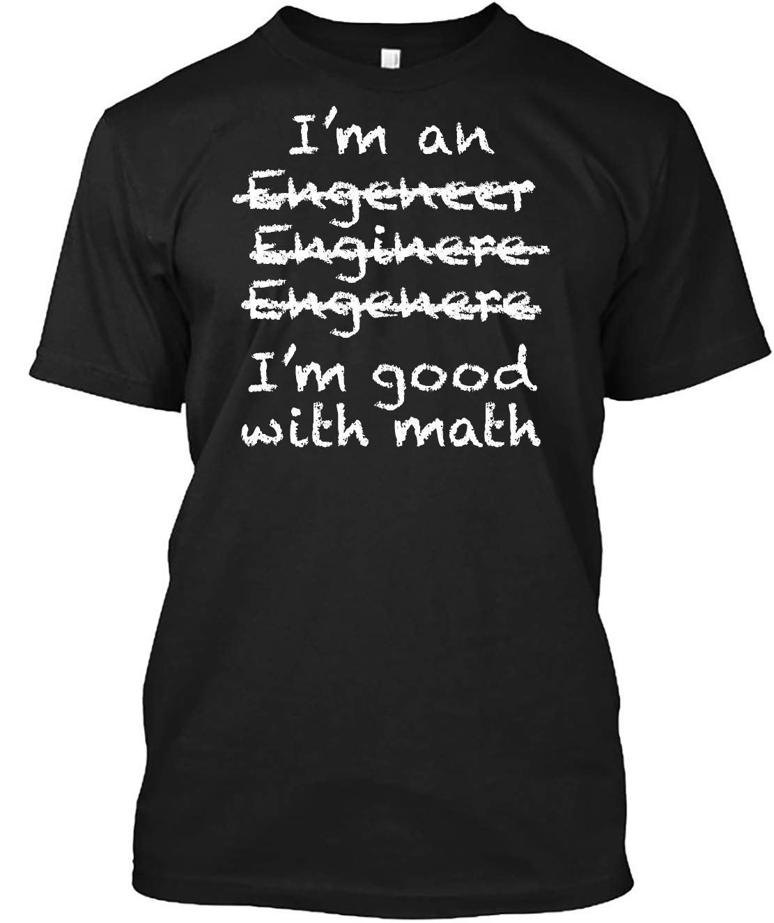Engeneer Chalkboard Style Unisex Short Sleeve Graphic Fashion T Shirt