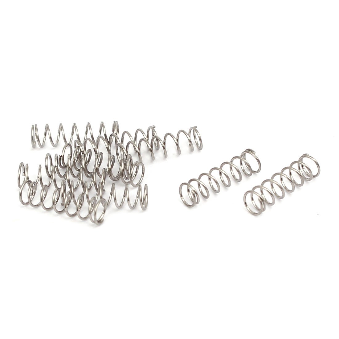 sourcingmap Compression Spring,304 Stainless Steel,3mm OD,0.3mm Wire Size,10mm Free Length,Silver Tone,10Pcs