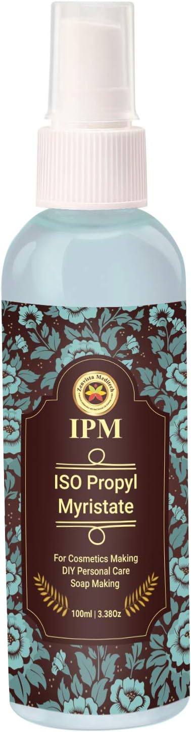 Zenvista Meditech ISO Propyl Myristate (IPM), Use In Facial Creams, Gel, Best For Soap Making, DIY Personal Care, Cosmetics Making,100 ml