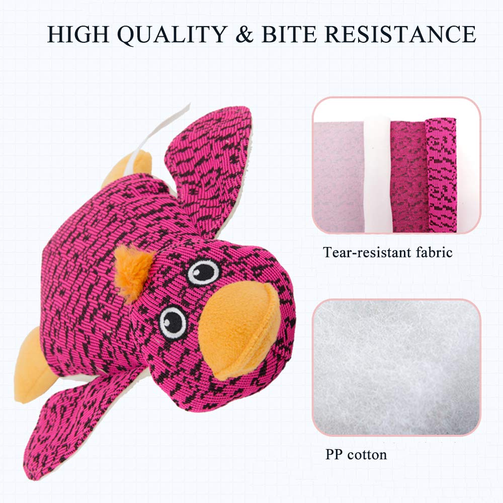 AXEN Cute Flyknit Durable Squeaky Duck Shaped Dog Toy for Aggressive Chewers, Pink Duck