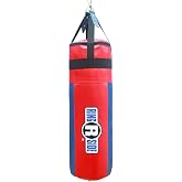 Ringside Apex 100 lb Filled Heavy Bag for Boxing, MMA &amp; Kickboxing | Filled synthetic leather bag, reinforced seams, nylon straps &amp; hanging clip, 42 x 14 in, home or gym training