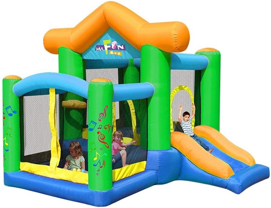 Bouncy Castle Children's Trampoline Indoor Small Castle Outdoor Inflatable Toys Inflatable House (Color : Green, Size : 270 * 250 * 220cm)