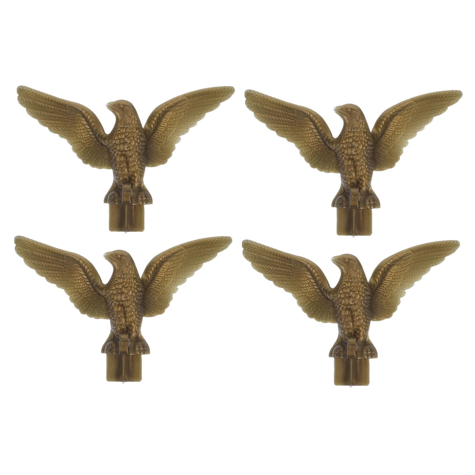 4pcs Flagpole Head Eagle Head Finials Flagpole Eagle Topper Flag Pole Eagle Accessories Outdoor Eagle Flag Topper Festival Flagpole Top Ornament Eagle Flagpole Topper Plastic
