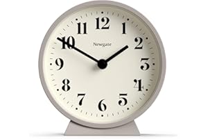 NEWGATE® Theatre Mantel Clock | Modern Classic Round Design | Stone | Contemporary Style for Desk, Table, Shelf or Bedside