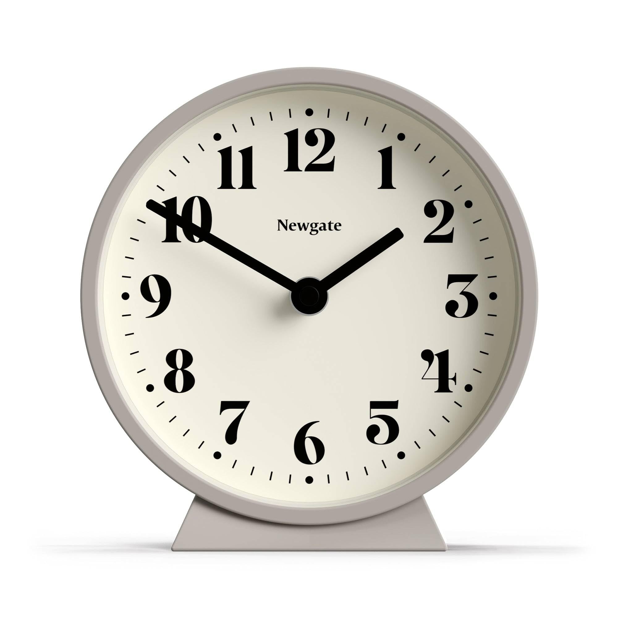 NEWGATE® Theatre mantel clock | Modern classic round design | Stone | Contemporary style for desk, table, shelf or bedside