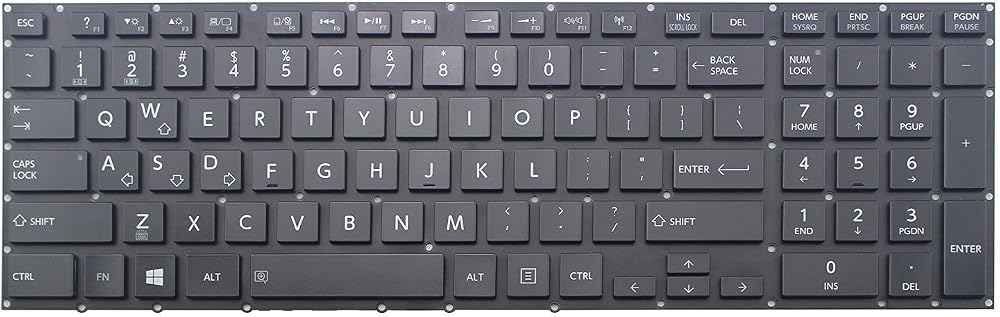 New US Black Backlit Keyboard for Toshiba Laptop